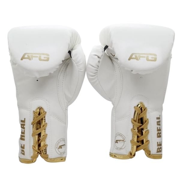 Bağcıklı Beyaz Gold Series Boks Eldiveni