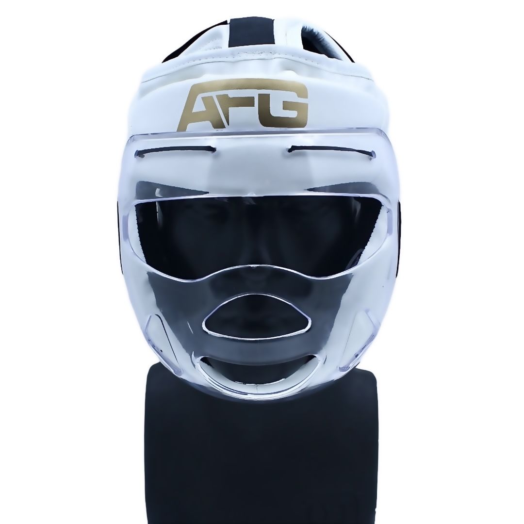 Yüz Korumalı Beyaz Kask