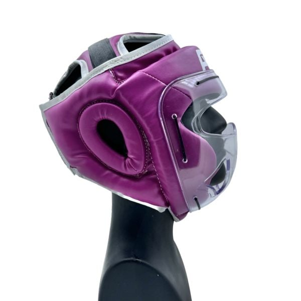 Yüz Korumalı Pembe Kask