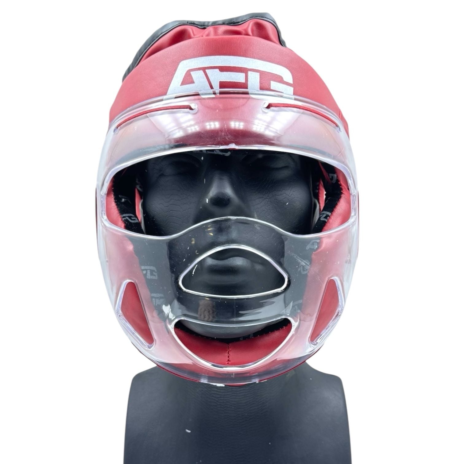 Kırmızı Yüz Korumalı (Camlı) Boks Kickboks Muaythai Kaskı